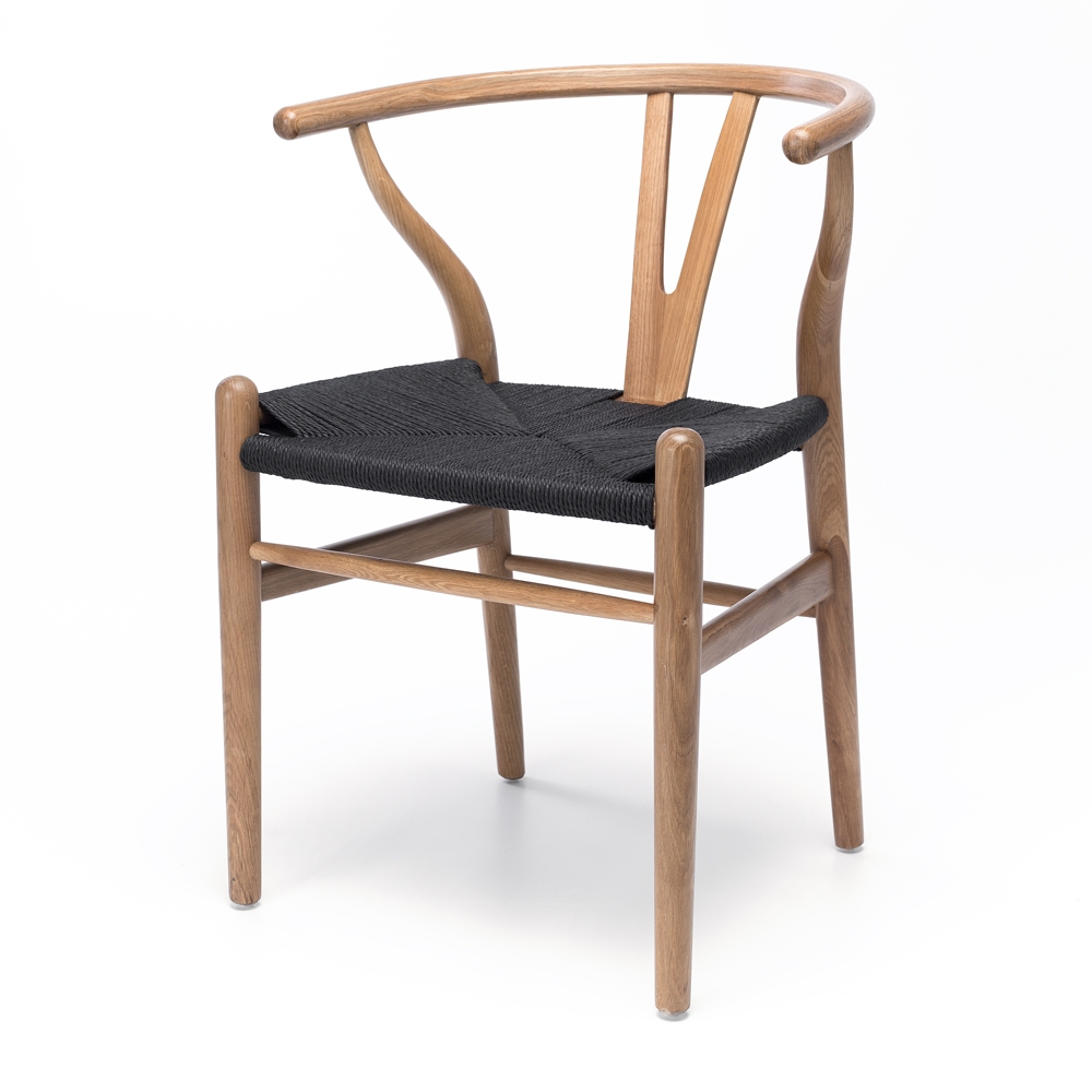 Wishbone Dining Chair - Natural w Black Rope